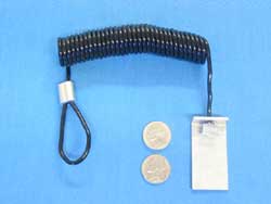 BSCC5LP - Coiled Cable - Large Superglue Tab - Loop End